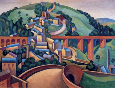 Buxton Village a Broadbottom, poblíž Glossop od Edward Alexander Wadsworth