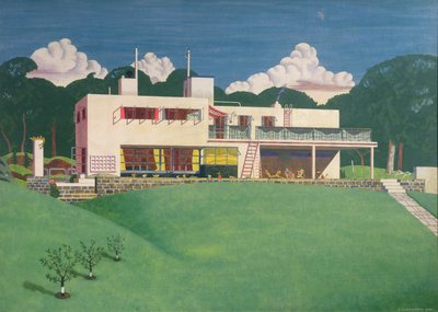 Pen Pits, venkovské sídlo sira Arthura a lady Bliss od Edward Alexander Wadsworth