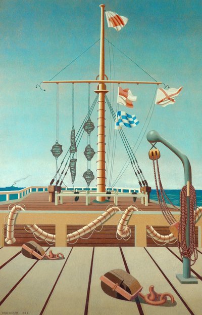 Signal Station (Jetty) (tempera na dřevěném panelu) od Edward Alexander Wadsworth