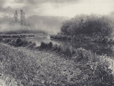 Mlhavé podzimní ráno na testech (čb fotografie) od Edward Alfred Barton