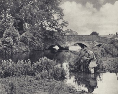 Nad městským mostem, Stockbridge (čb fotografie) od Edward Alfred Barton