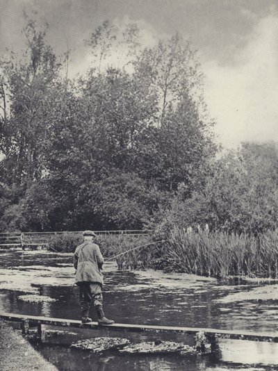 Pod lávkou Chilbolton (čb fotografie) od Edward Alfred Barton