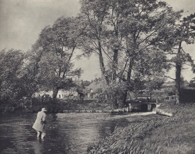 Rybaření ve vichřici v Ramsbury (čb fotografie) od Edward Alfred Barton
