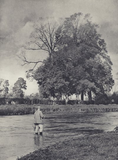 Grayling time nad Romsey na řece Test (čb foto) od Edward Alfred Barton