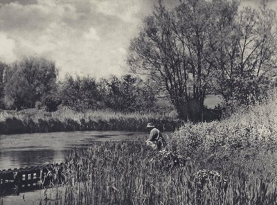 Květnový čas na testovacím přítoku (čb fotografie) od Edward Alfred Barton