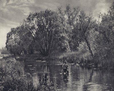 Na zkušebním přítoku (čb fotografie) od Edward Alfred Barton