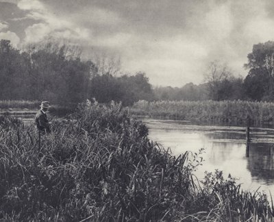 Mělčiny v Leckfordu na řece Test (čb fotografie) od Edward Alfred Barton