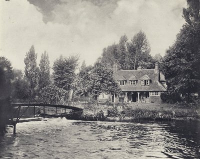 Rybářský dům Thorney Weir (čb fotografie) od Edward Alfred Barton