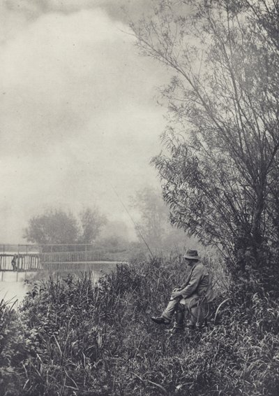 Čekání na rozplynutí mlhy (čb fotografie) od Edward Alfred Barton