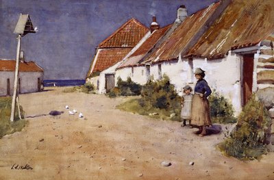Merenrantamökkejä kyyhkyskopalla (akvarelli paperille) od Edward Arthur Walton