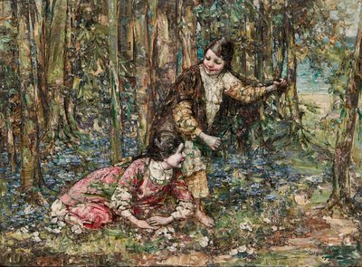 Girls In a Wood (olej na plátně) od Edward Atkinson Hornel
