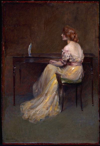 Soška (olej na desce) od Edward August Bell