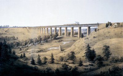 Vysoký most u Farmville, okres Prince Edwarda, z "Alba Virginie", 1858 od Edward Beyer