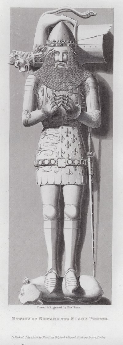 Podobizna Edwarda Černého prince (rytina) od Edward Blore