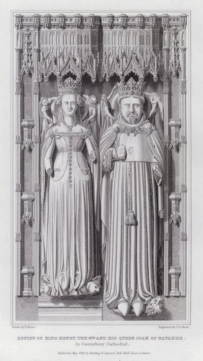 Podobizna krále Jindřicha IV. a jeho královny Johanky Navarrské v Canterburské katedrále (rytina) od Edward Blore