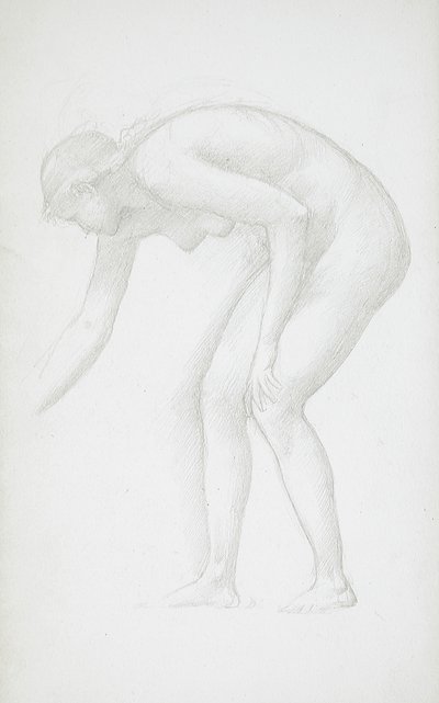 Ohýbající se nahá žena od Edward Burne-Jones