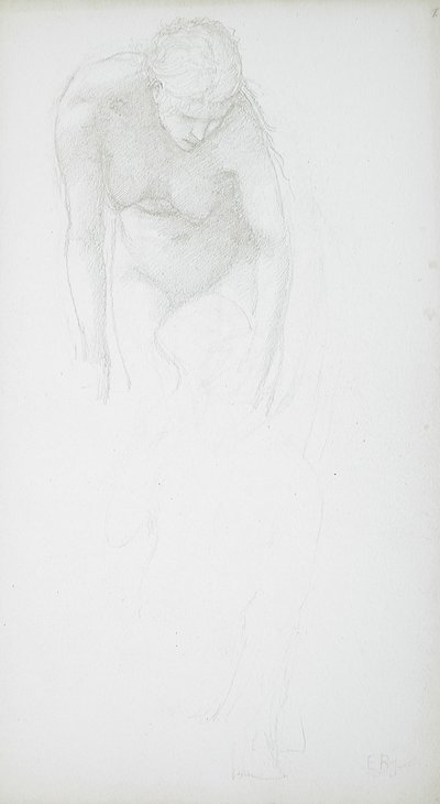 Ohýbající se nahá žena od Edward Burne-Jones