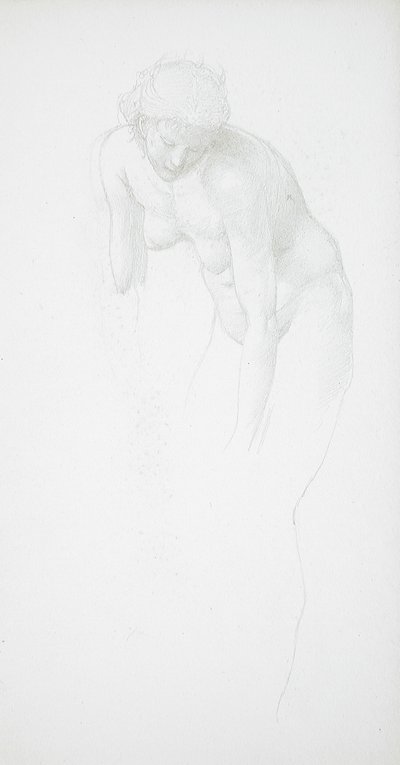 Ohýbající se nahá žena od Edward Burne-Jones
