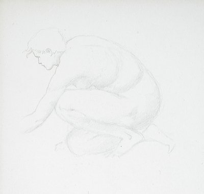Dřepící ženský akt od Edward Burne-Jones