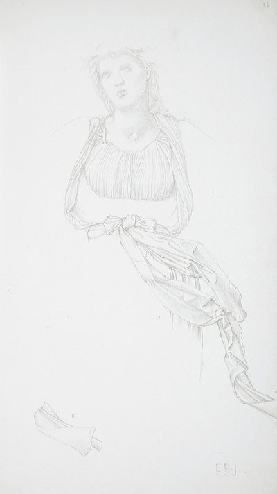 Studie ženského trupu a drapérie od Edward Burne-Jones