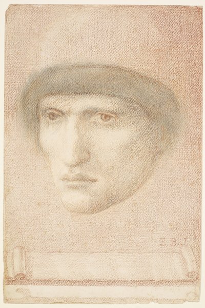 Mužský portrét - možná Dante nebo studium pro St George Series od Edward Burne Jones