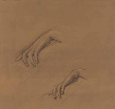 Studie pro ruku v ohni božství od Edward Burne-Jones