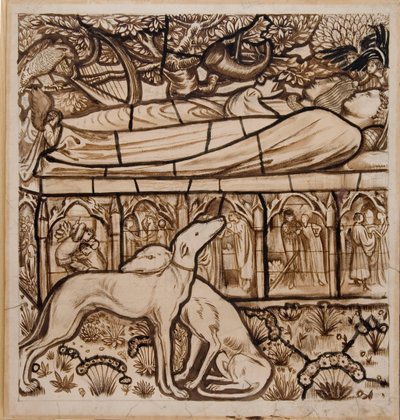 Hrobka Tristrama a Iseult od Edward Burne Jones