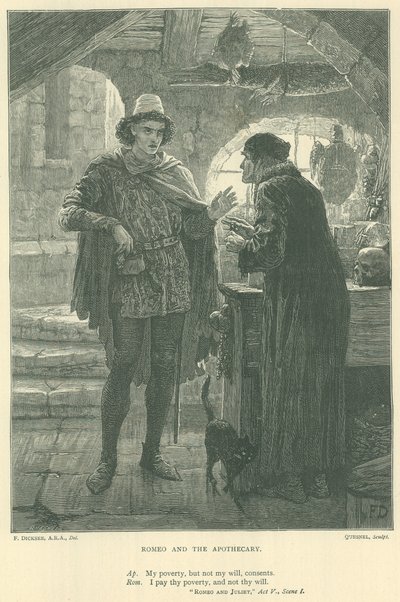 Ilustrace pro Romea a Julii od Edward Burne Jones