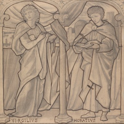 Přípravný návrh pro okno z barevného skla, Virgil a Horace od Edward Burne Jones