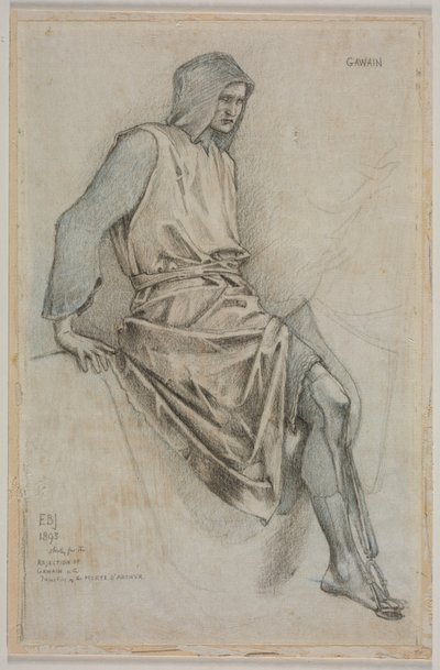 Studie o selhání Gawaina z tapisérií Svatého Grálu od Edward Burne Jones