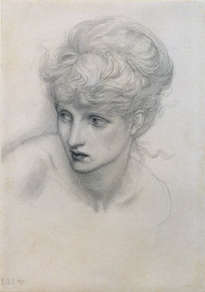 Studie dívčí hlavy (viz také 198345) od Edward Burne Jones