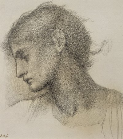 Studie hlavy, pro "Mlýn", asi 1872-80 od Edward Burne Jones