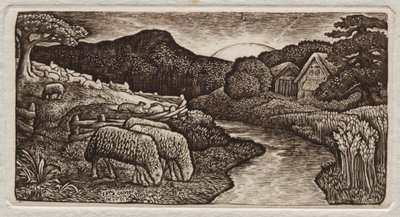 Ovce jeho pastviny od Edward Calvert
