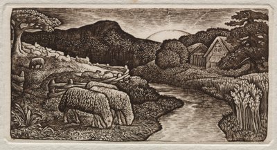 Ovce jeho pastviny, 1828. od Edward Calvert