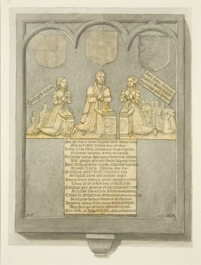 Thorneův monumentální mosaz v kostele St Werburgh (tužka a akvarel na papíře) od Edward Cashin