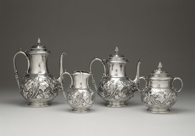 Kávový a čajový servis, c. 1856-1859 (stříbro a slonovina) od Edward Chandler Moore