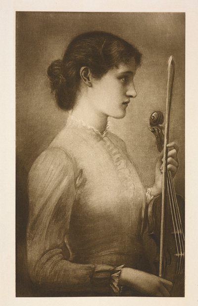Portrét. Reprodukce obrazu předrafaelského umělce Edwarda Burne-Jonese. od Edward Coley (after) Burne Jones