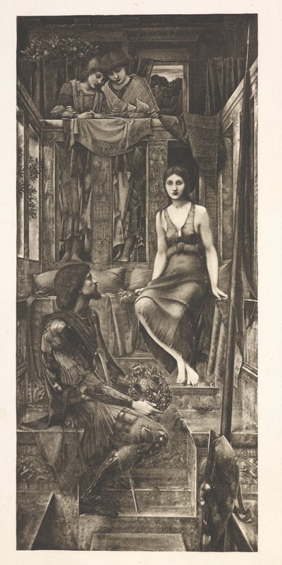 Král Cophetua a žebravá služebná (rytina) od Edward Coley (after) Burne Jones