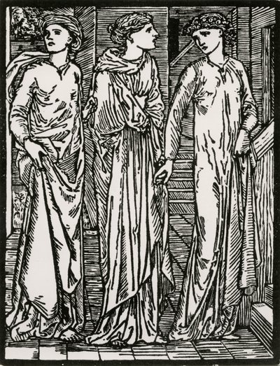 První návštěva sester od Edward Coley (after) Burne Jones