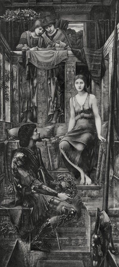 Král Cophetua a žebračka od Edward Coley (after) Burne Jones