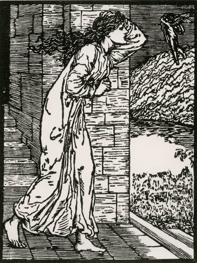 Psyché spěchající z paláce od Edward Coley (after) Burne Jones