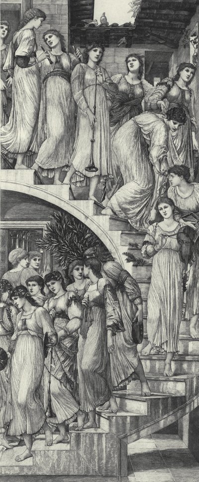 Zlaté schody od Edward Coley (after) Burne Jones