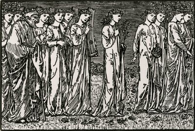 Průvod na kopec od Edward Coley (after) Burne Jones