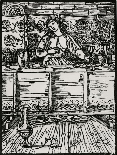 Píseň, zatímco ona jí od Edward Coley (after) Burne Jones