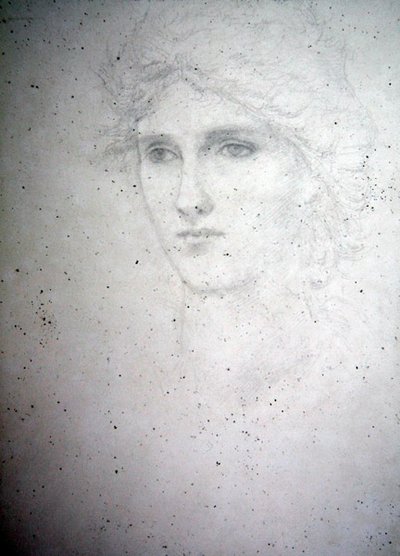 Vedoucí studie - Bessie Keane, kolem roku 1898 (tužka na papíře) od Edward Coley Burne Jones