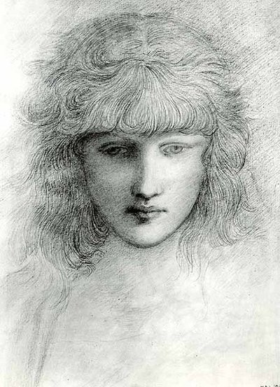 Hlava dívky od Edward Coley Burne Jones