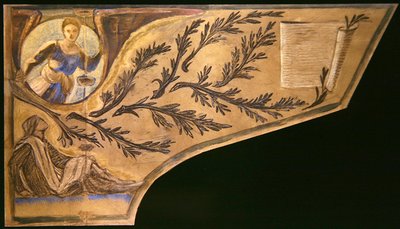 Poet Muse - papír na víko klavíru (barevné křídy na papíře) od Edward Coley Burne Jones