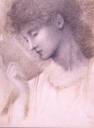 Studie hlavy (křída na papíře) od Edward Coley Burne Jones