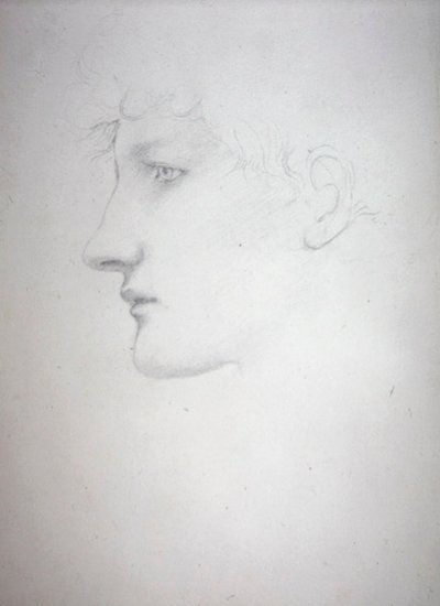 Studie hlavy - Bessie Keane, kolem roku 1893 (tužka na papíře) od Edward Coley Burne Jones