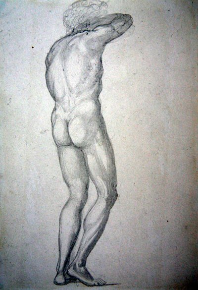 Studie stojícího aktu, cca 1873 (tužka na papíře) od Edward Coley Burne Jones